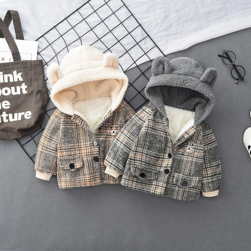 Veste en coton épaissie pour enfants simples et à la mode