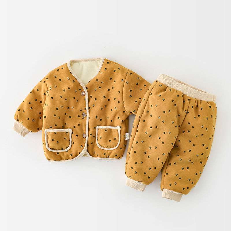 Ensemble de vêtements pour bébé pour enfants en polaire épaissie d'hiver