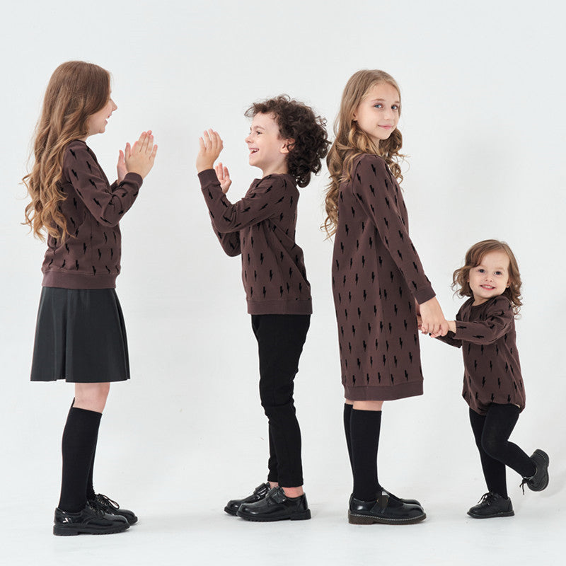 Children Fall Winter Cotton Terry Coffee Color Velvet