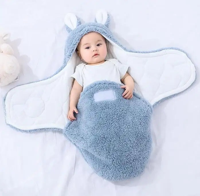 Saco de Dormir para Bebé Súper Suave, Manta para Recién Nacido de Lana Esponjosa, Mantas para Envolver, Envoltura para Bebés Unisex para Bebés Recién Nacidos, Niños, Niñas, con Función de Protección y Soporte para la Cabeza