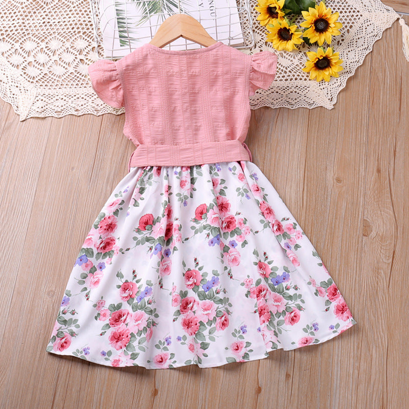 Robe de princesse à coutures florales pour filles