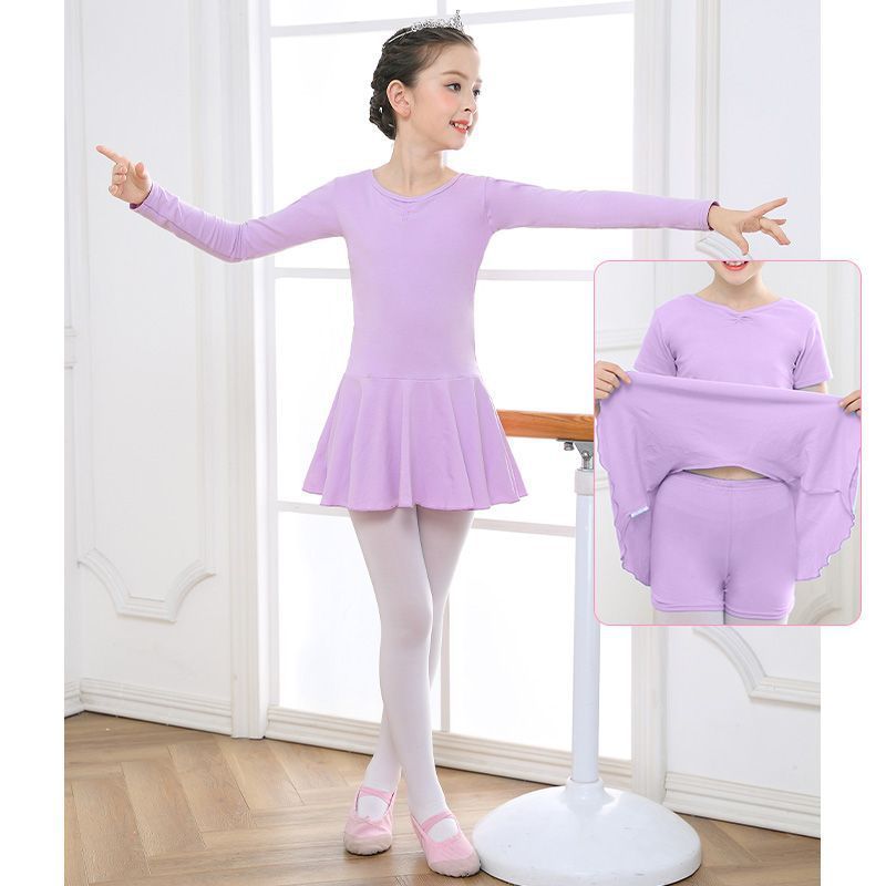 Robe de danse Vêtements d'exercice à manches courtes pour filles