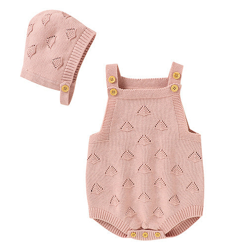 Baby Knitted Sleeveless Sling Climbing Suit