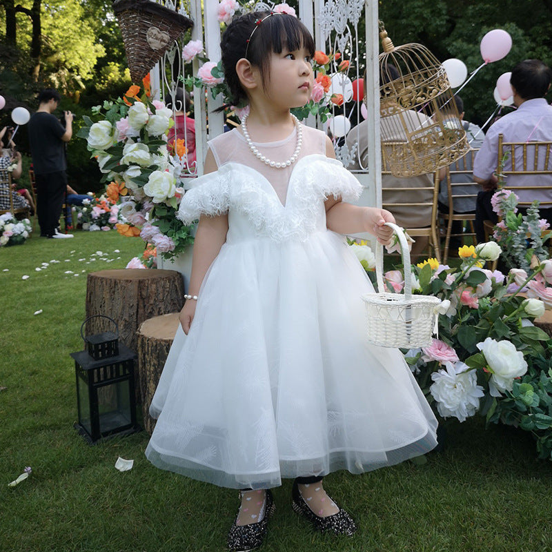 Fashion Simple Pure Color Children's Wedding Skirt