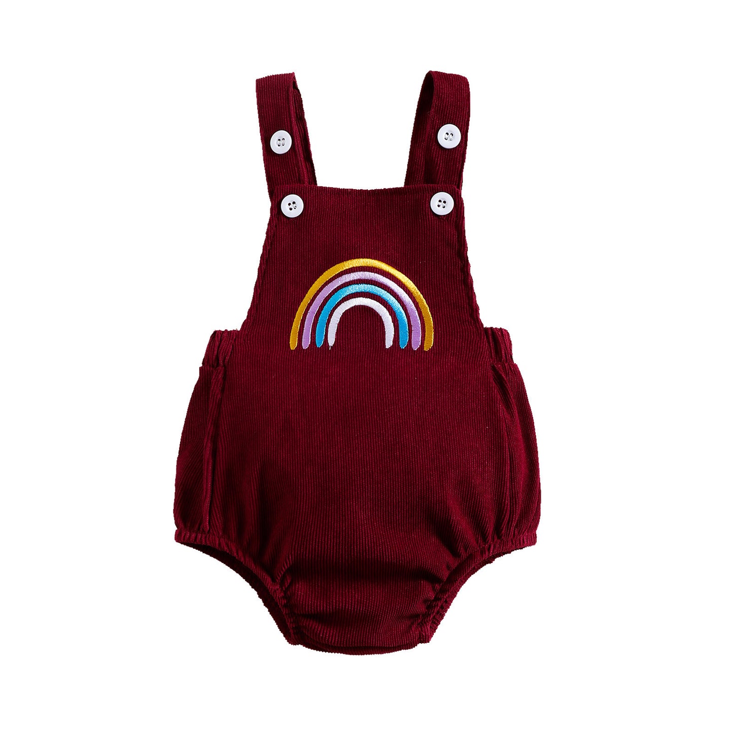 Children's Clothing Spring And Summer Rainbow Corduroy Romper