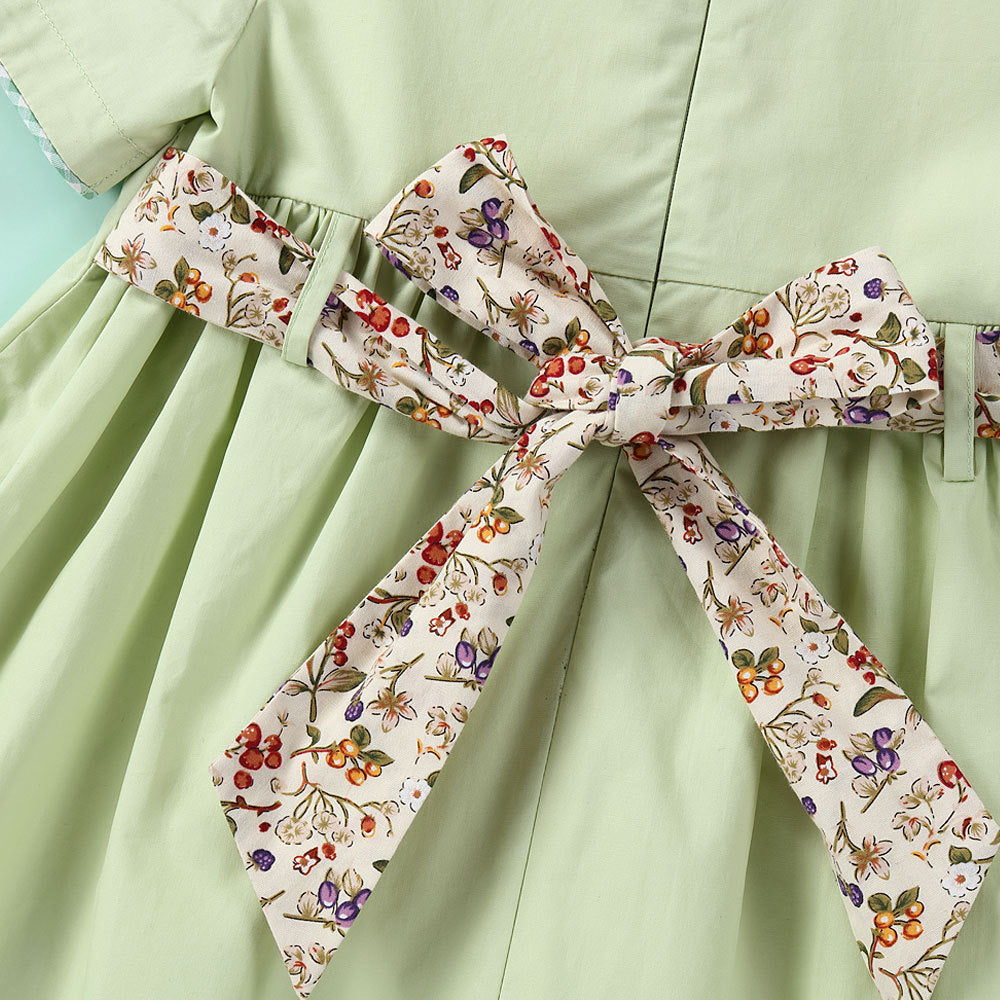 Robe florale pastorale pour bébé fille de printemps