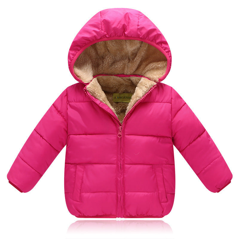 Children's Cotton Fleece Thickened Baby Hooded Coat