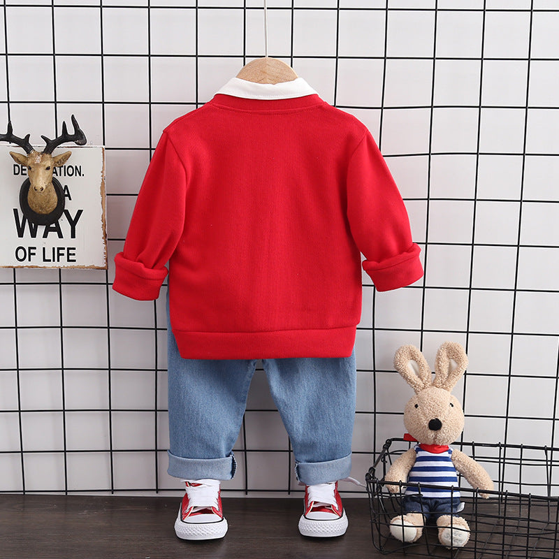 Cartoon Coat Three-piece Set 1-3 Years Old 4 Children's Clothes