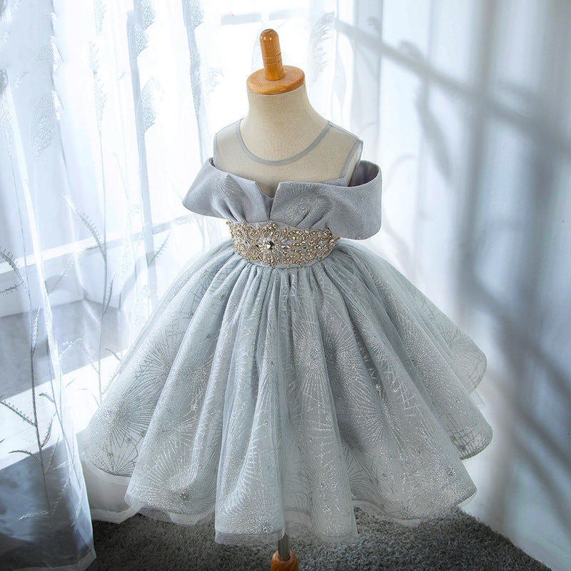 Children's Dress Princess Dress Tulle Tutu Birthday Full-year Host Performance Costume