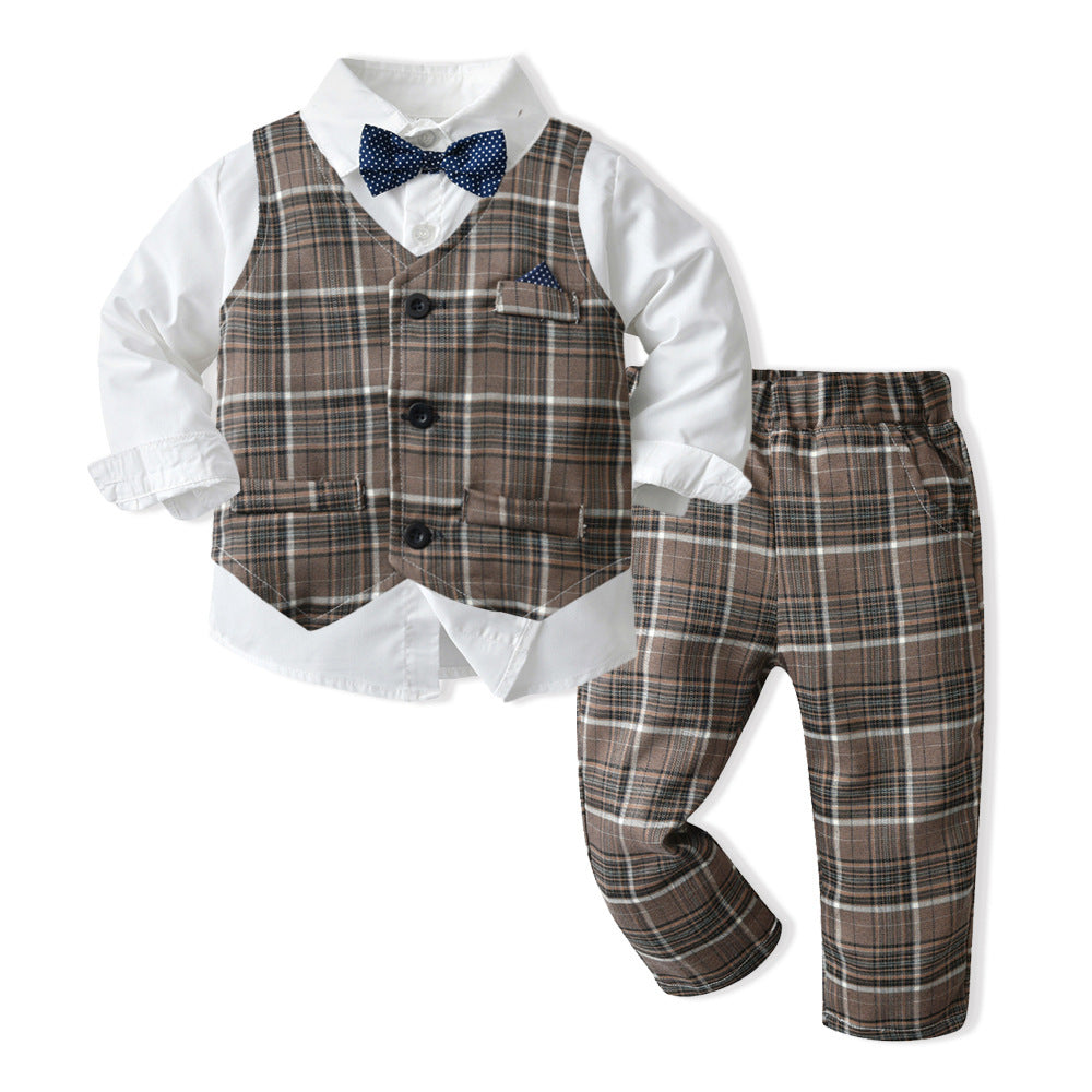 Boys Autumn Clothing Children's Suit Three-piece Set