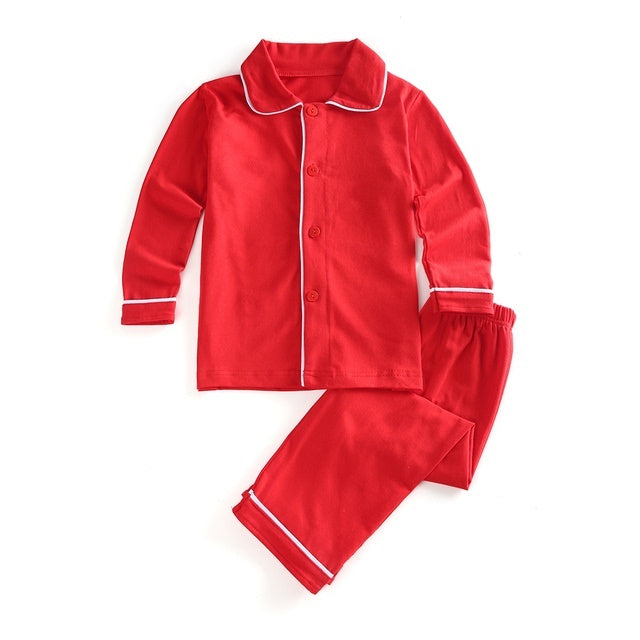 Vêtements classiques de noël pour enfants, coton doux, couleur unie, mignon rouge