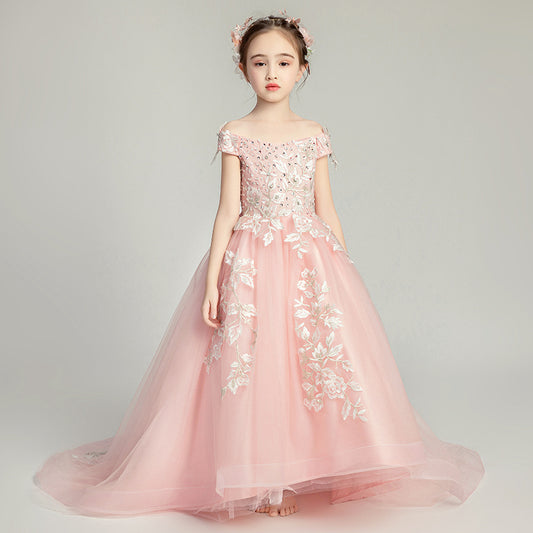 Vestido de princesa con cola para niños de sueño atmosférico