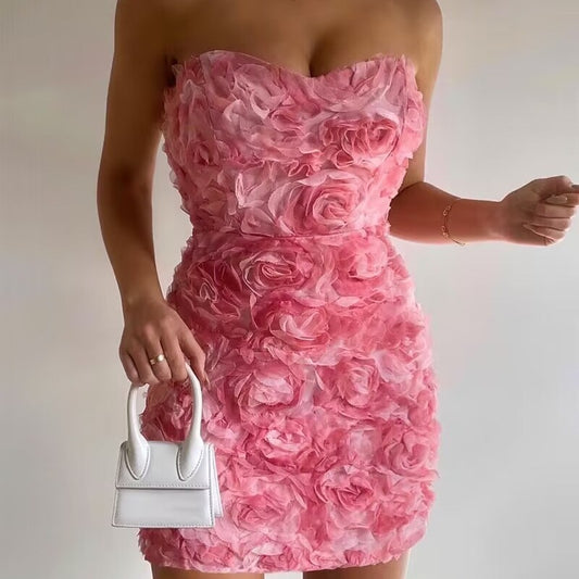 Robe ajustée à fleurs pour femmes, à la mode