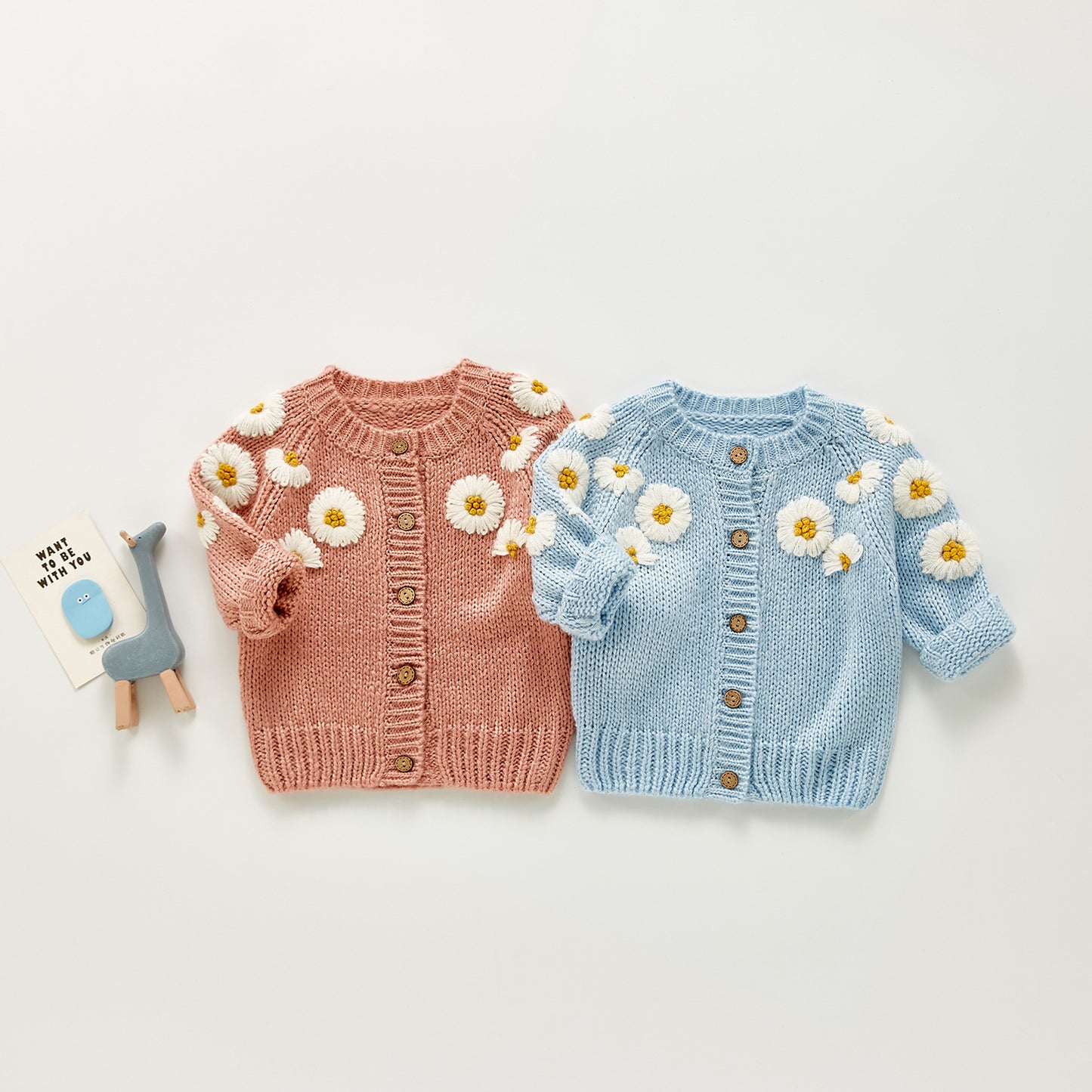 Long Sleeve Infant Cardigan Daisy Flower Top