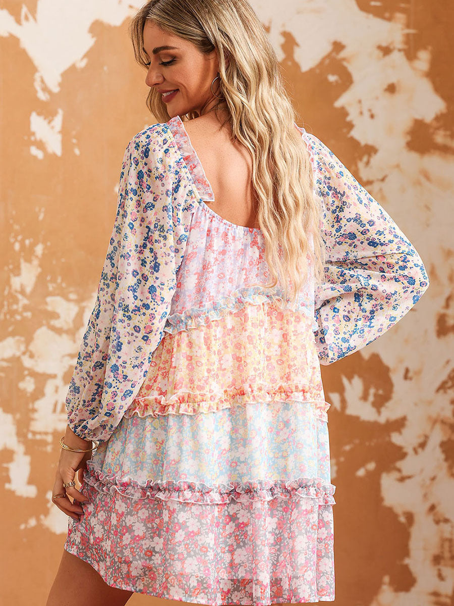 Robe à fleurs assortie aux couleurs, pull pour femme